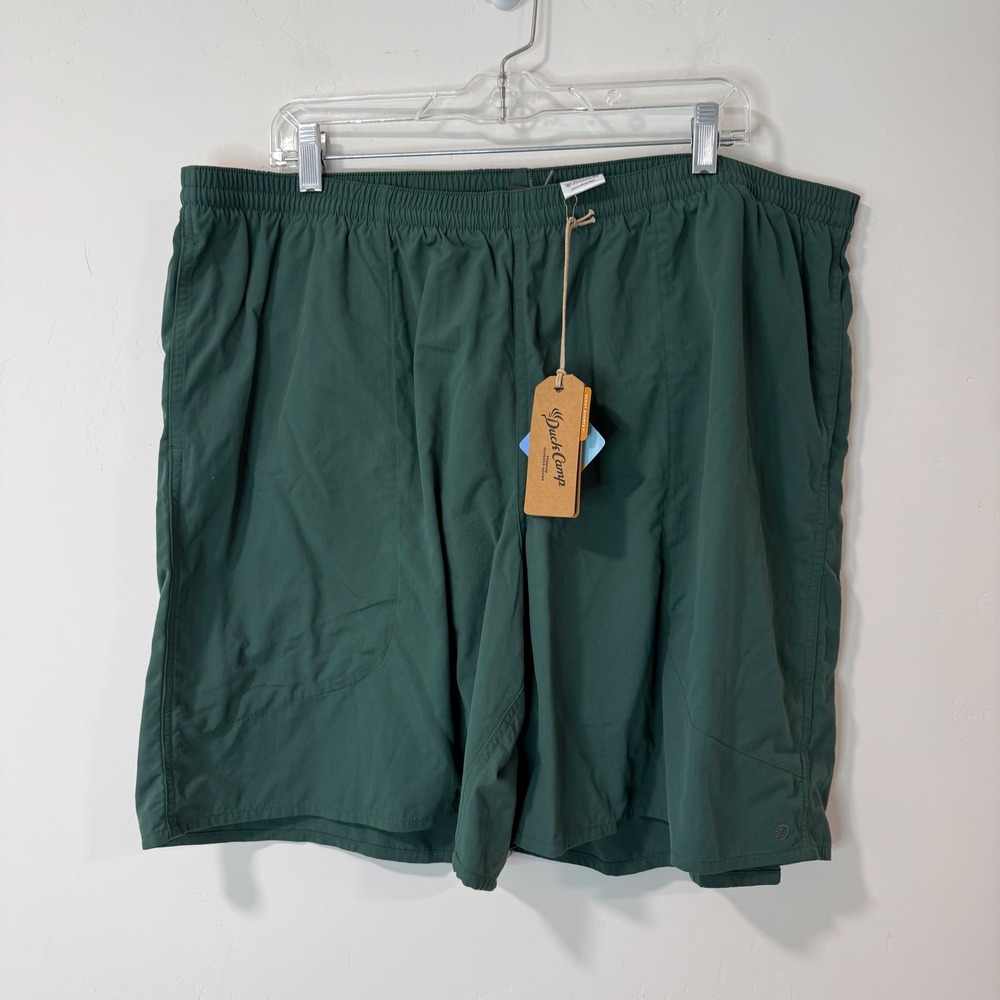 Duck Camp Mens Scout Shorts 2X Gator Green NWT 7 Inch Inseam Nylon Swim